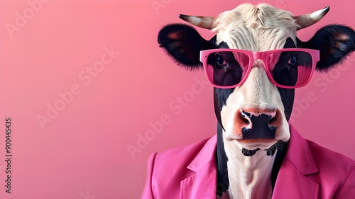 Cow in Pink Sunglasses