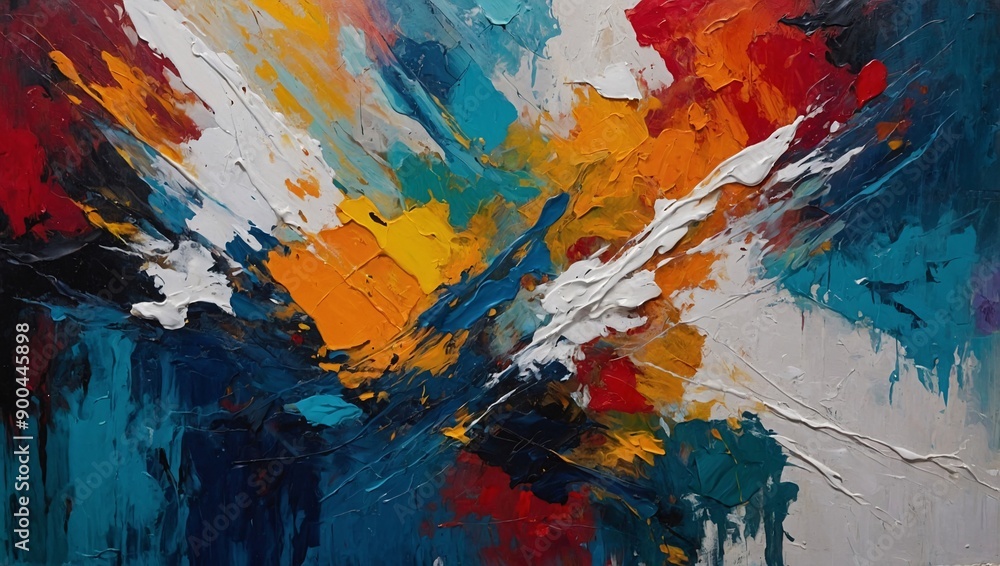 Rough abstract art - close-up multicolored texture, oil brushstrokes, pallet knife on canvas, high contrast Rough abstract art - close-up multicolored texture, oil brushstrokes, pallet knife on canvas, high contrast