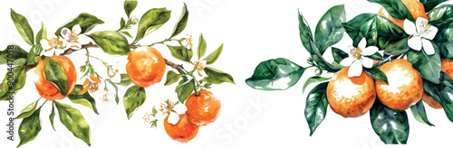 An original watercolor painting by Sunny Mandarin in the form of a botanical
