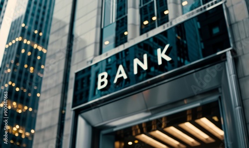 Modern Bank Building Entrance