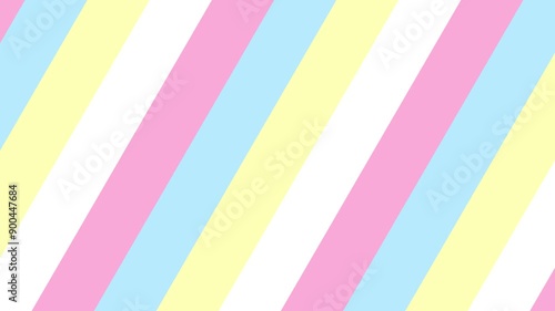 ループ対応のカラフルなストライプ柄が横に移動する背景動画 Background animation with colorful stripes moving horizontally Loop
