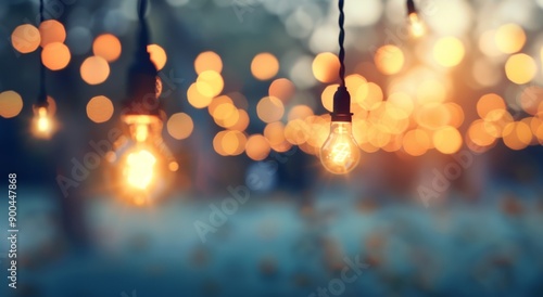 String Lights At Dusk