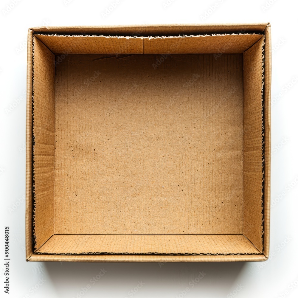 Fototapeta premium Empty cardboard box with a plain interior.