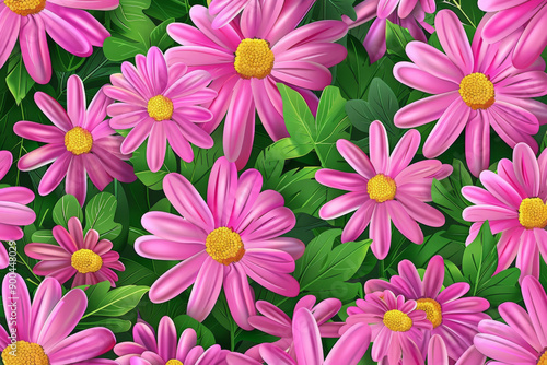 Pink Daisies Floral Background