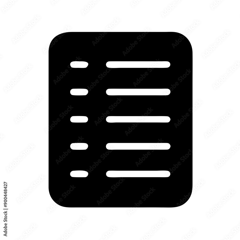 Simple black document icon on a clean background Simple black document icon on a clean background