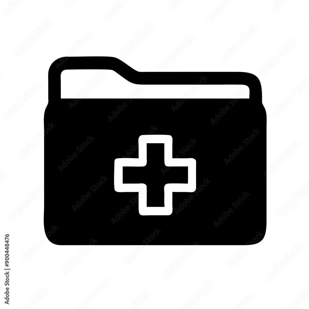 Obraz premium Medical Health Records Folder Icon 