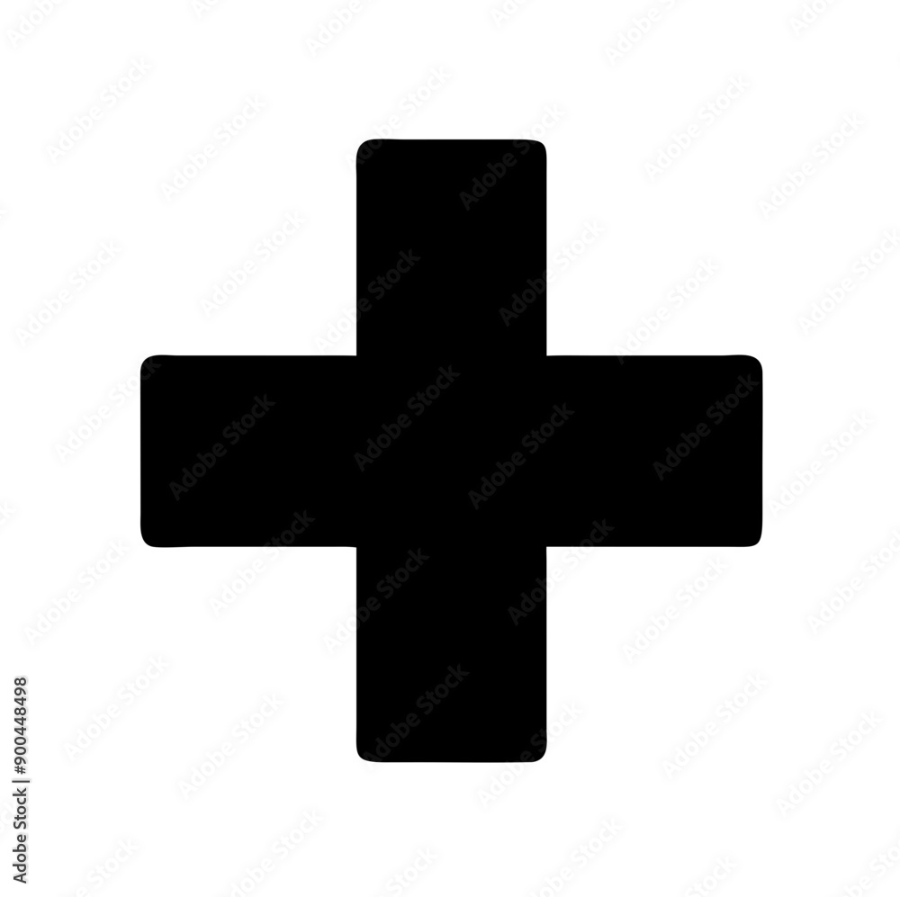 Medical Cross Symbol in Simple Design on White Background Medical Cross Symbol in Simple Design on White Background