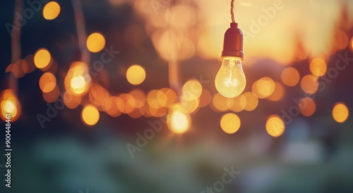 String Lights At Dusk