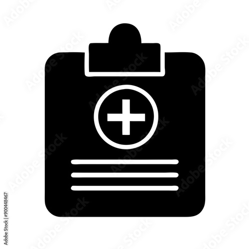 Health Report Clipboard Icon in Simple Style  