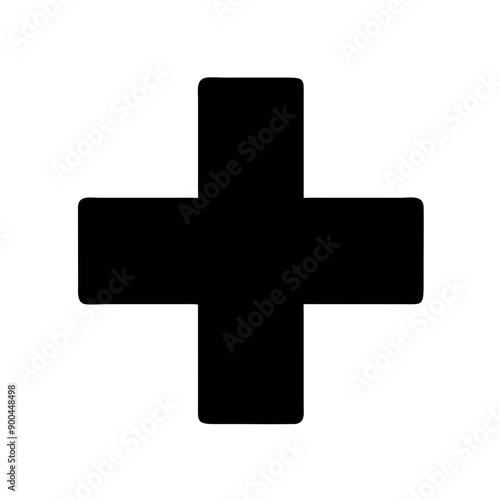 Medical Cross Symbol in Simple Design on White Background  
