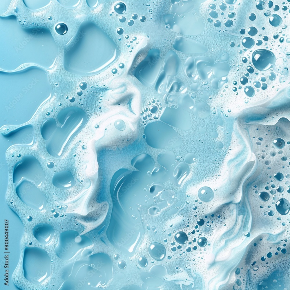 Product Photography: Liquid Foam on Aqua Background Product Photography: Liquid Foam on Aqua Background