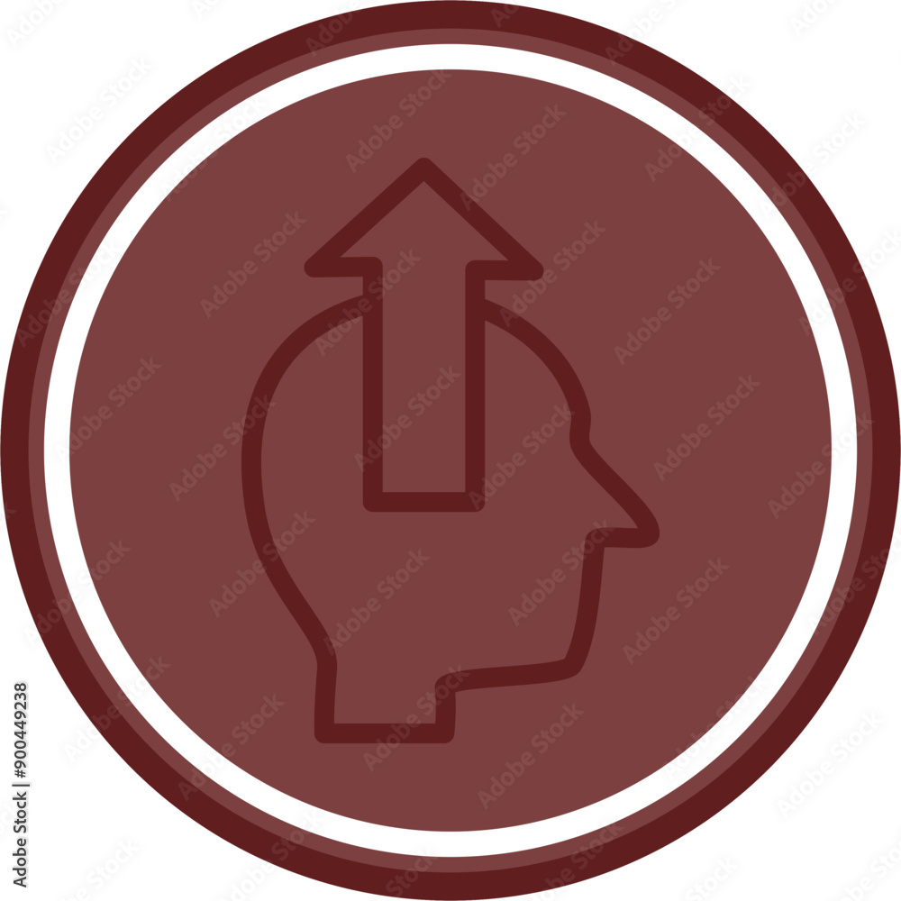 Personal Growth Vector Line Double Circle Maroon Personal Growth Vector Line Double Circle Maroon