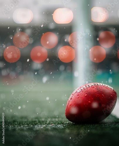 Football On Field At Night