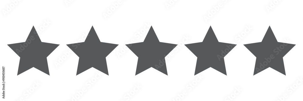 Product rating or customer review 5 star icon. Five star rating icon. Product rating or customer review 5 star icon. Five star rating icon.