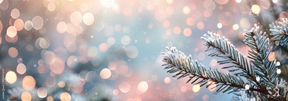 Frosted Pine Branch in Winter Snow Frosted Pine Branch in Winter Snow