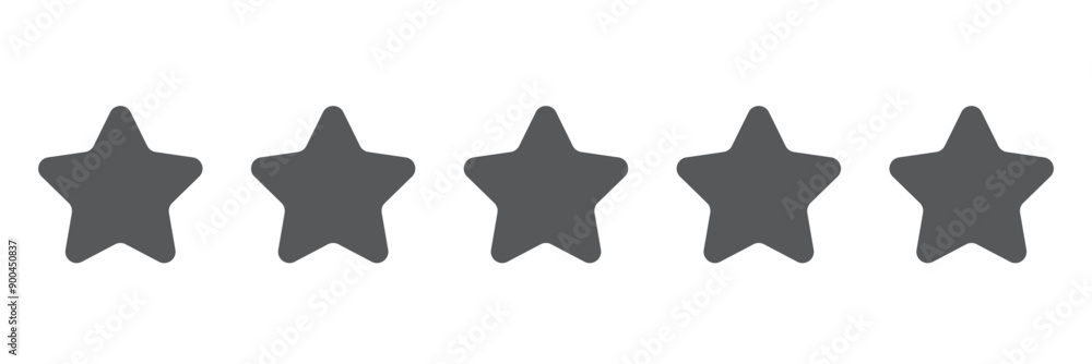 Product rating or customer review 5 star icon. Five star rating icon. Product rating or customer review 5 star icon. Five star rating icon.