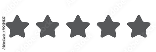 Product rating or customer review 5 star icon.  Five star rating icon. 