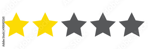 Product rating or customer review 5 star icon.  Five star rating icon. 