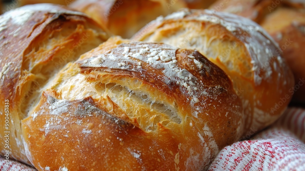 Close-up of a homemade bread loaf. Close-up of a homemade bread loaf.