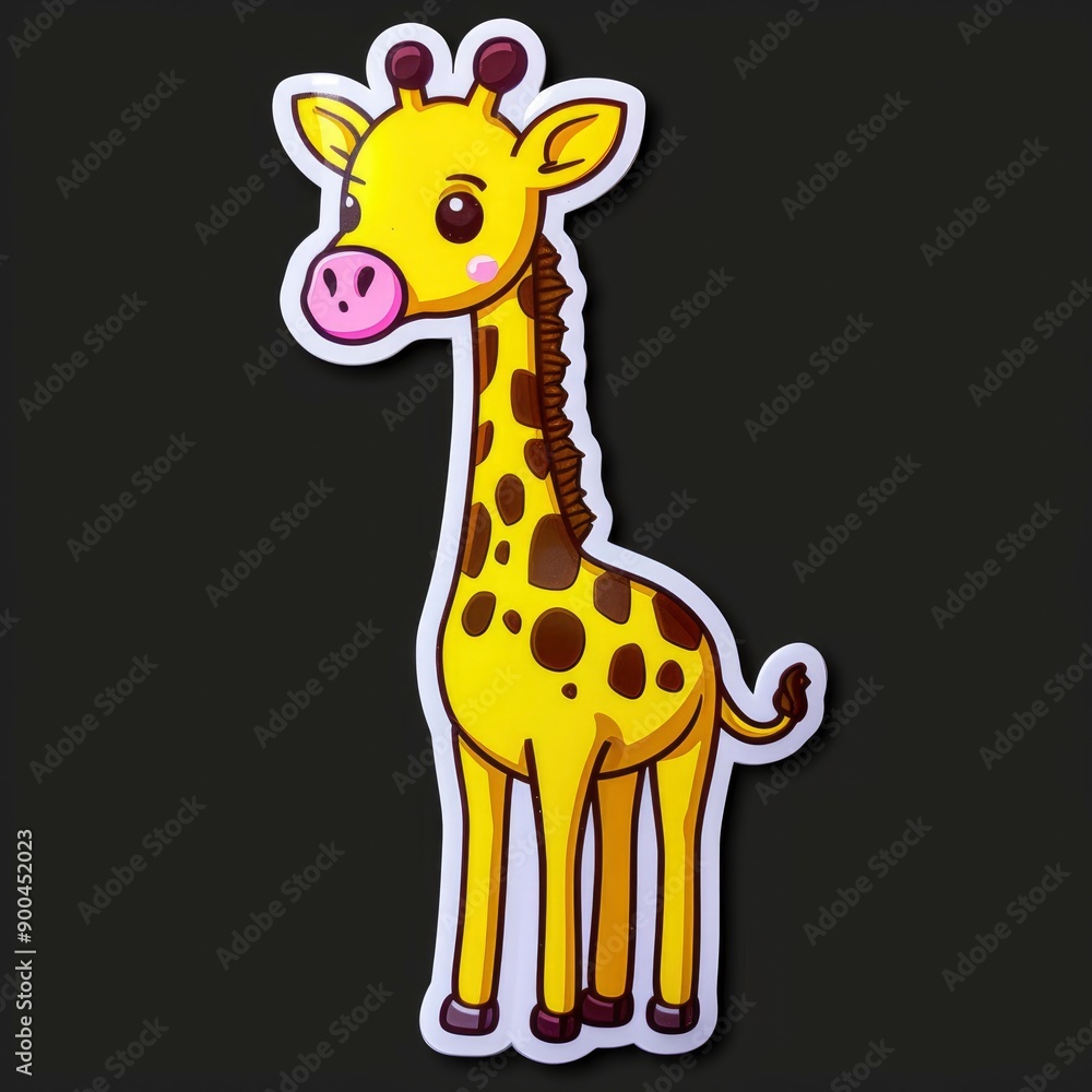 Fototapeta premium Cute Cartoon Giraffe Illustration