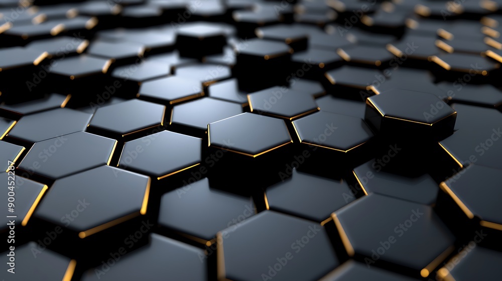 Abstract Black and Gold Hexagon Pattern Abstract Black and Gold Hexagon Pattern
