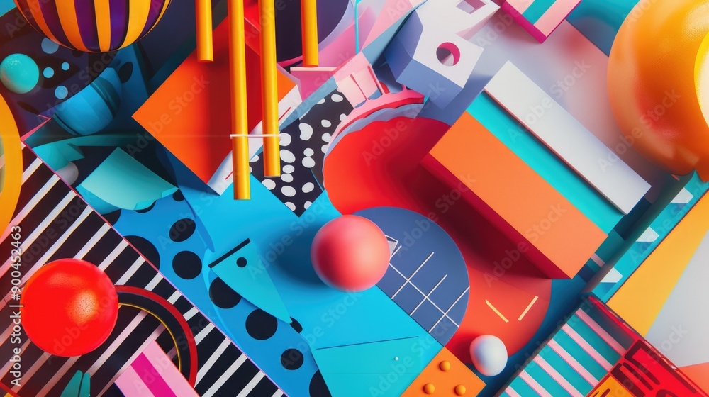 A collection of vibrant objects arranged on a table A collection of vibrant objects arranged on a table
