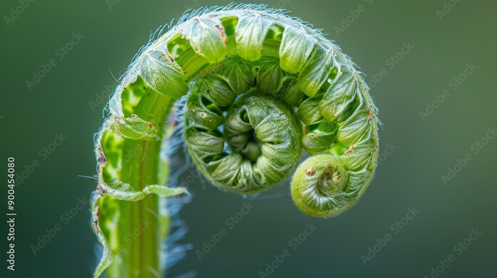 Macro shot of a fern unfurling. Macro shot of a fern unfurling.