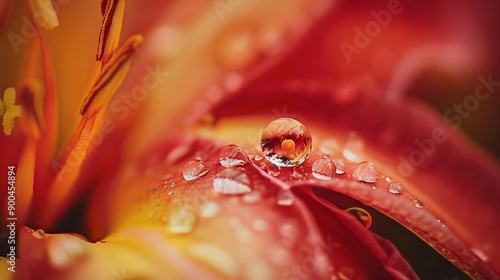 Wallpaper Mural Macro shot of a water droplet on a flower petal.  Torontodigital.ca