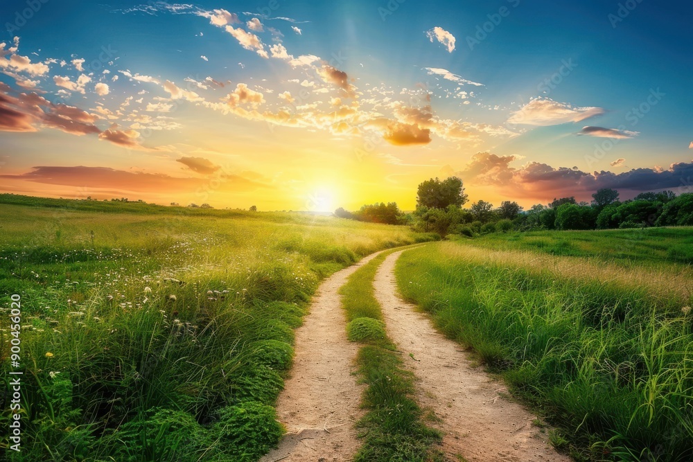 Obraz premium Signposts to the direct route of present moments versus past opportunities