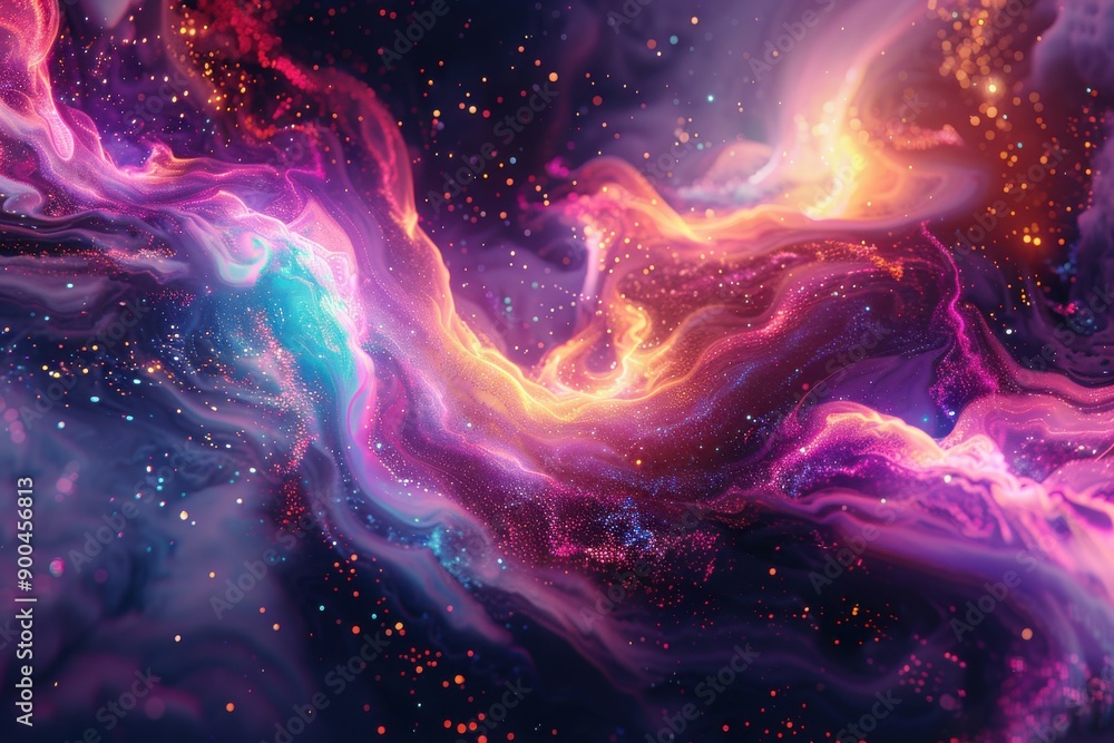 Abstract neon fractal design showcasing celestial features Abstract neon fractal design showcasing celestial features