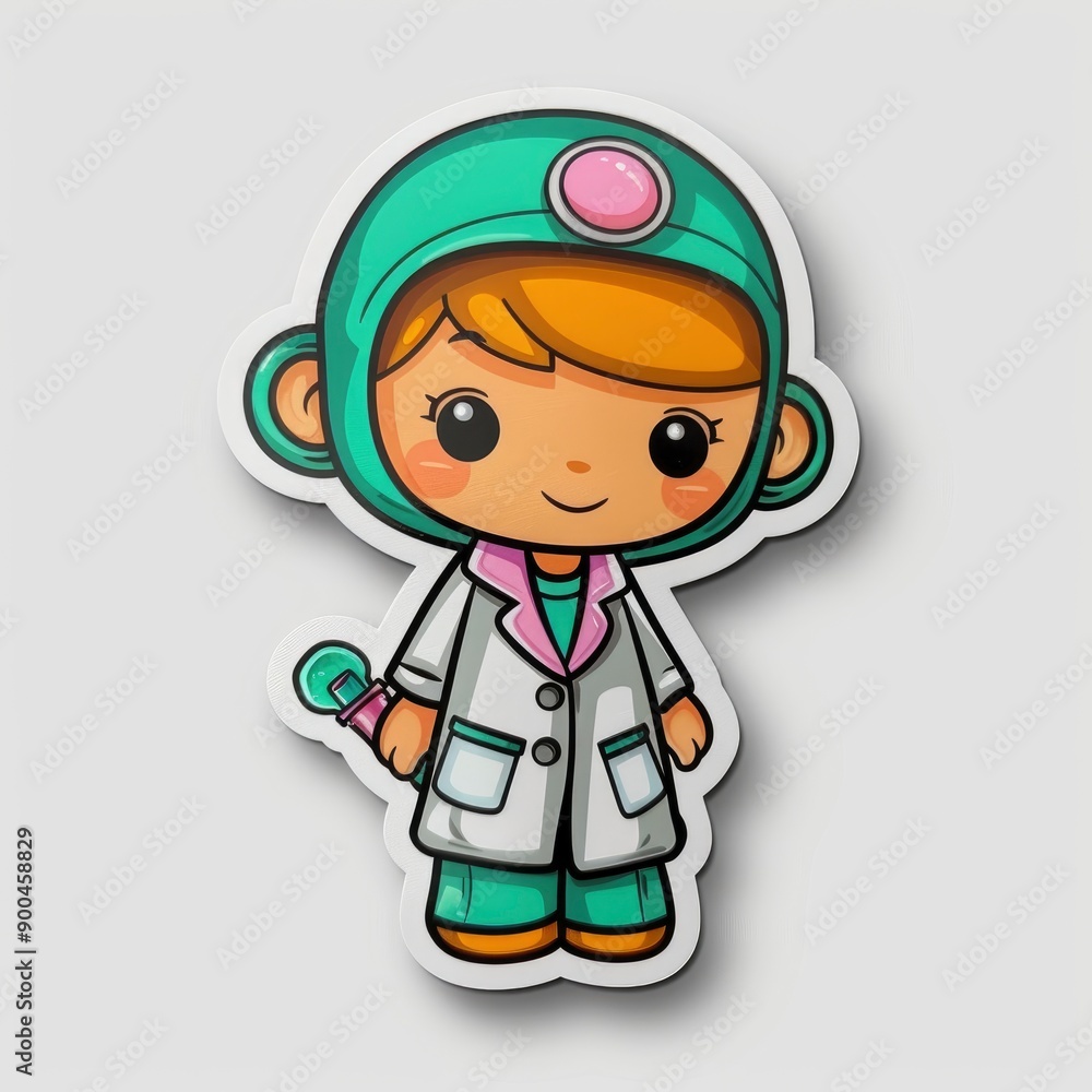 Cute Cartoon Doctor Girl Character Illustration Cute Cartoon Doctor Girl Character Illustration