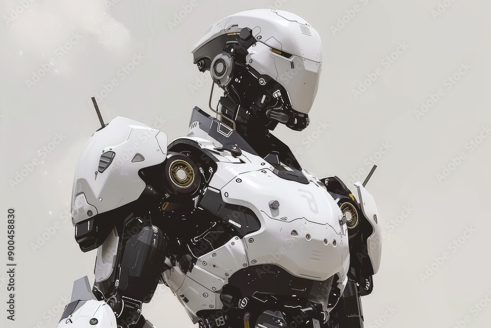 Futuristic humanoid robot in a high tech lab detailed and advanced modern technology concept Futuristic humanoid robot in a high tech lab detailed and advanced modern technology concept