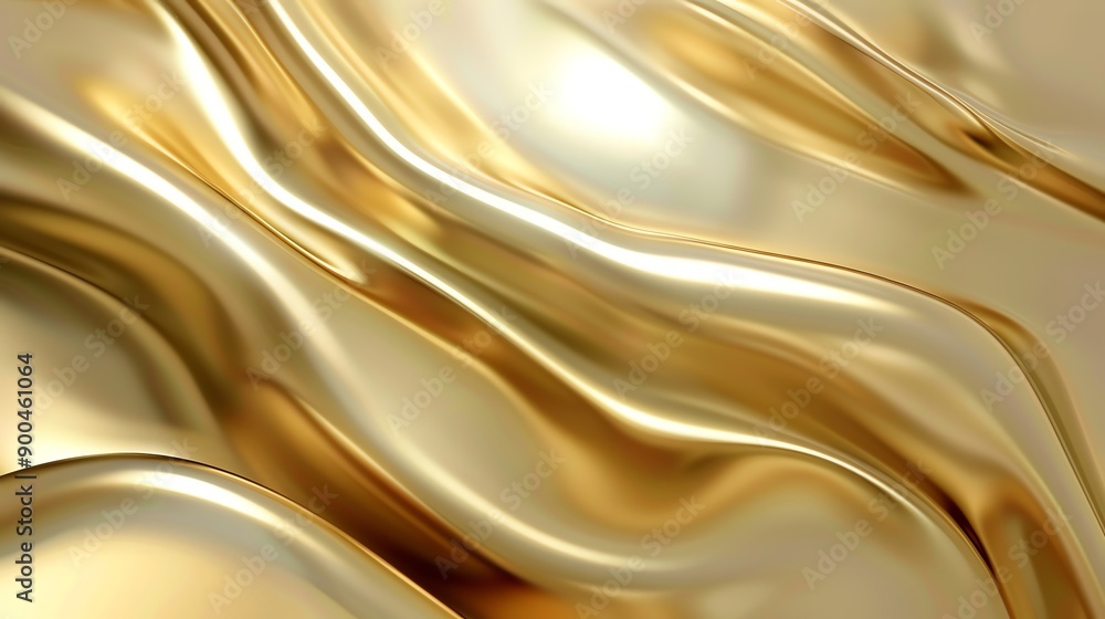 Fototapeta premium Abstract background of flowing, shimmering gold fabric.