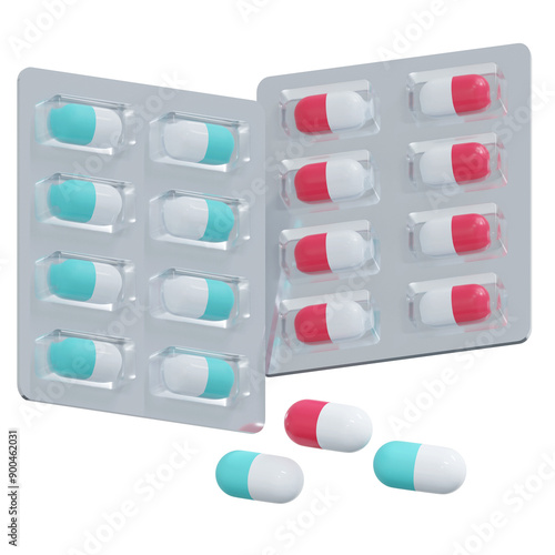 capsul tablet 3d medical icon illustration