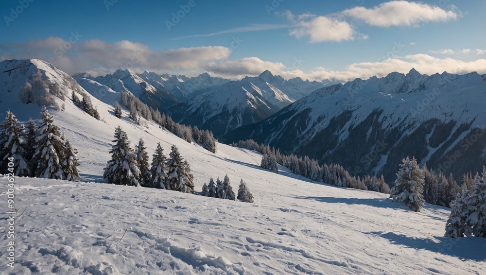 Scenic snow-covered meadow in Lavanttal Alps, Austria. Unique wind-shaped snow texture Scenic snow-covered meadow in Lavanttal Alps, Austria. Unique wind-shaped snow texture