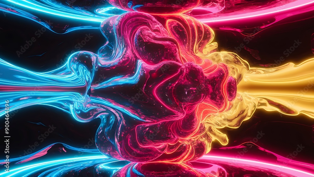 Obraz premium Holographic Neon Fluid