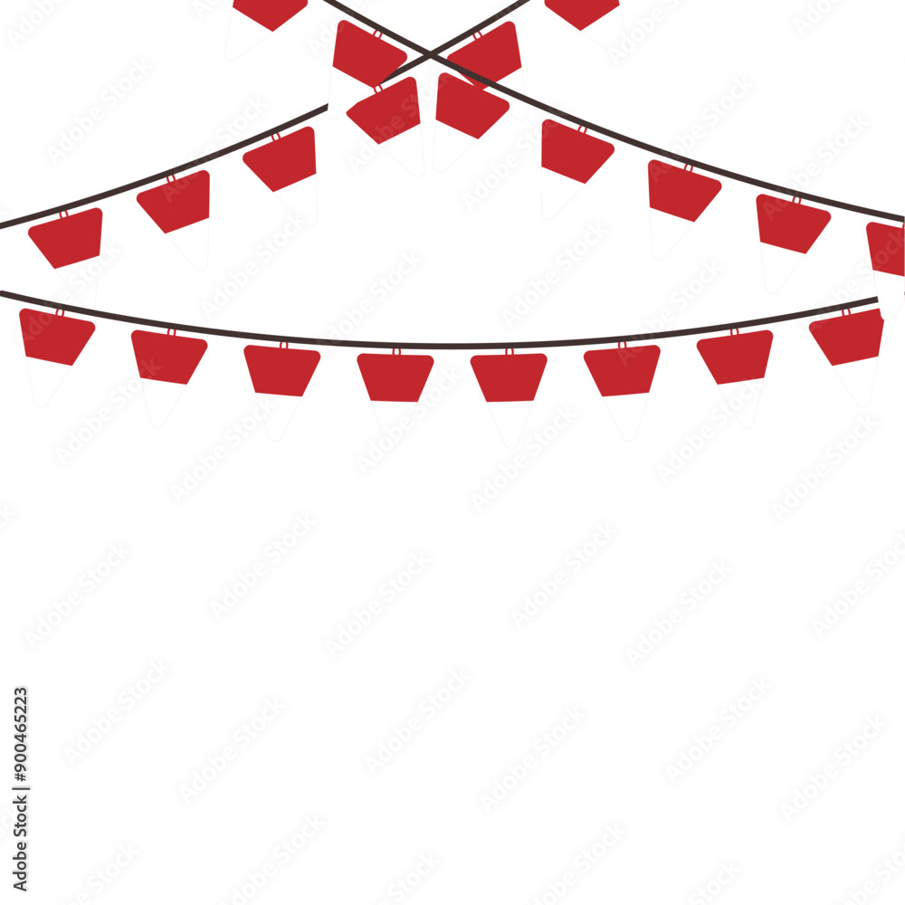 Obraz premium Bunting Hanging Indonesia Flag Vector Illustration