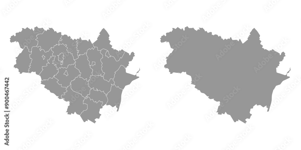 Ivanovo Oblast map, administrative division of Russia. Vector illustration. Ivanovo Oblast map, administrative division of Russia. Vector illustration.
