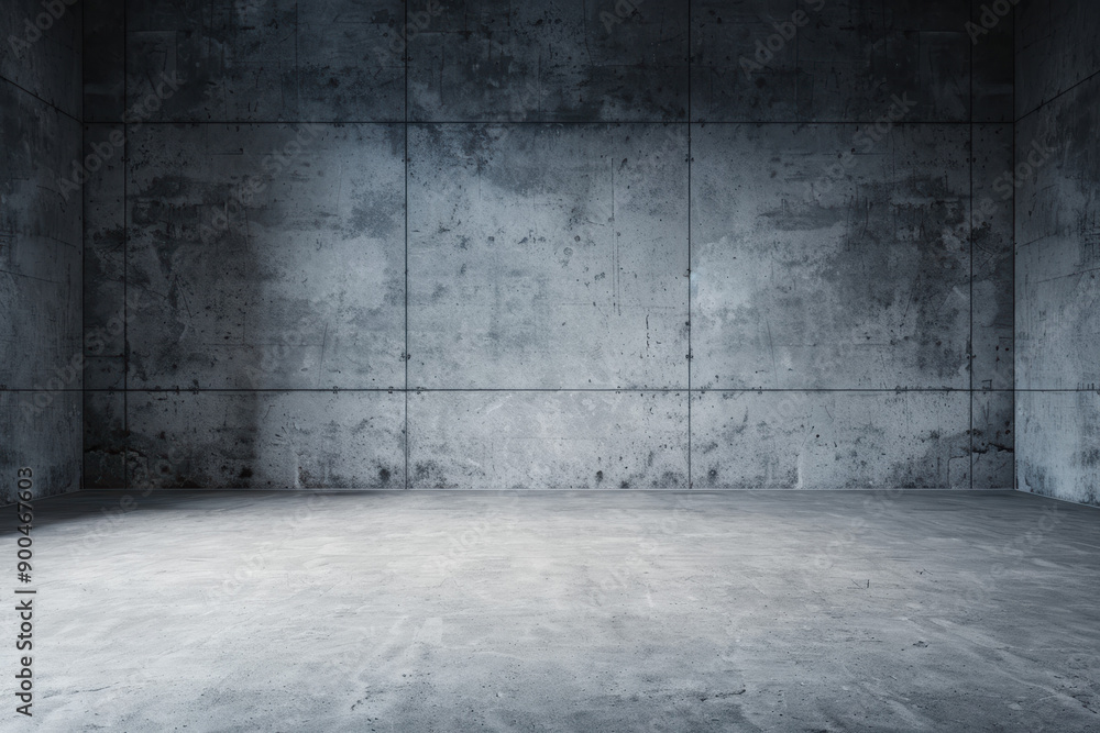 Empty concrete room with industrial gray walls and floor, perfect for background or mock-up. Stark minimalism emphasizing raw texture and simplicity. Empty concrete room with industrial gray walls and floor, perfect for background or mock-up. Stark minimalism emphasizing raw texture and simplicity.