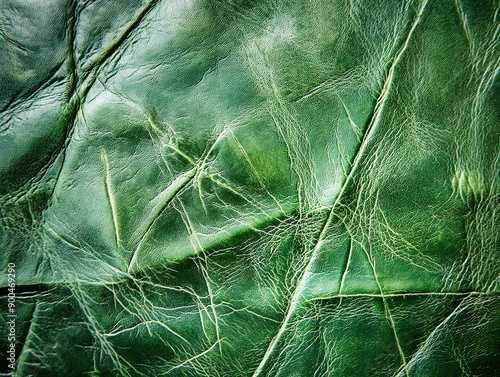 Green leather texture