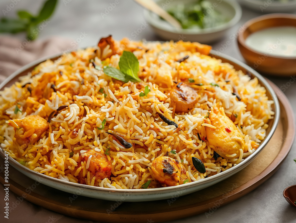 Hyderabadi biryani - popular indian food dish Hyderabadi biryani - popular indian food dish