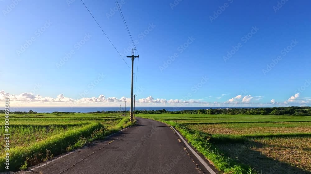 Car driving on King Kong Avenue in Taitung ,Taiwan. Car driving on King Kong Avenue in Taitung ,Taiwan.