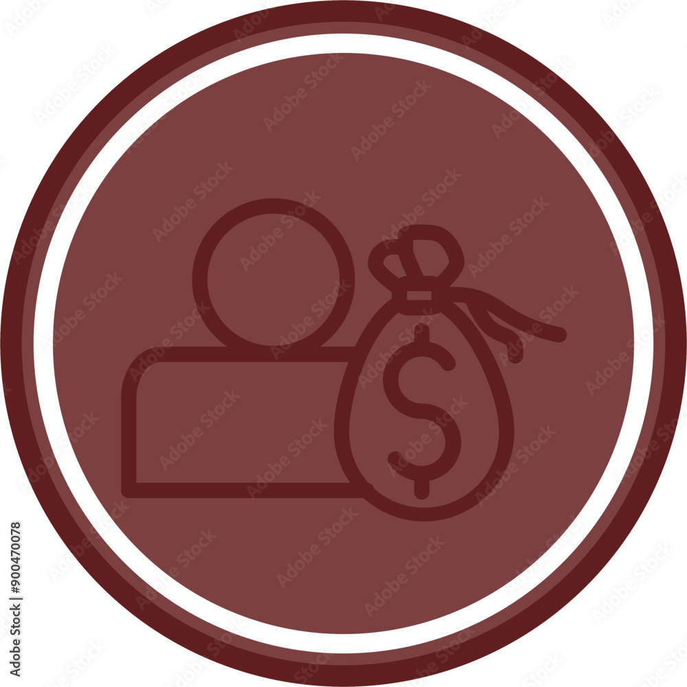 Private Equity Vector Line Double Circle Maroon Private Equity Vector Line Double Circle Maroon