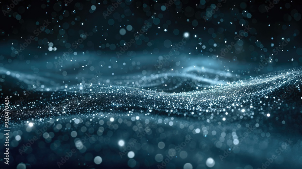 Glittering particles flowing in a dark space Glittering particles flowing in a dark space