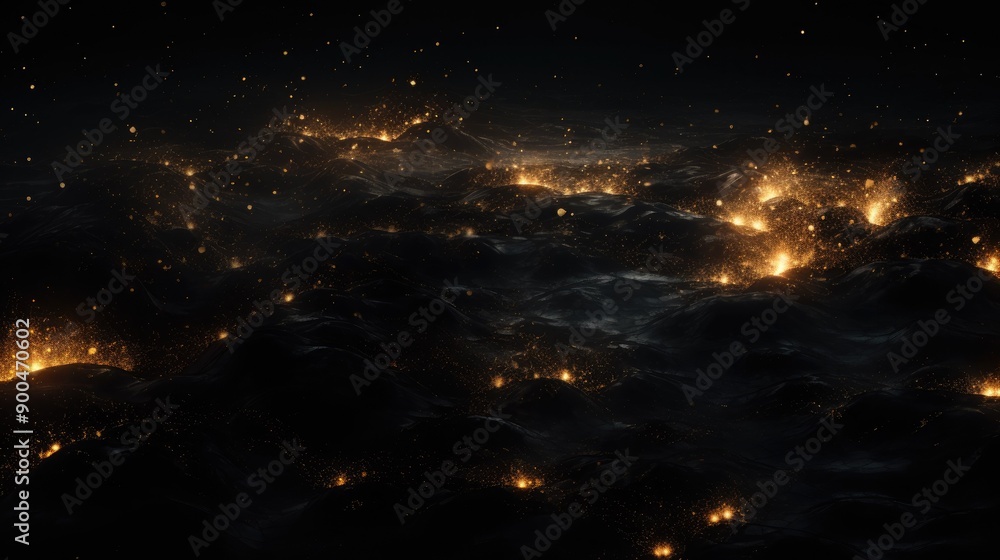 Glittering particles flowing in a dark space Glittering particles flowing in a dark space