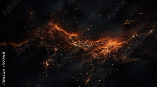 Glittering particles flowing in a dark space