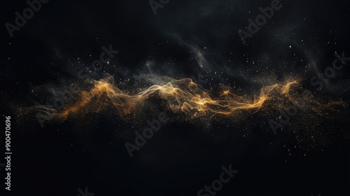 Glittering particles flowing in a dark space