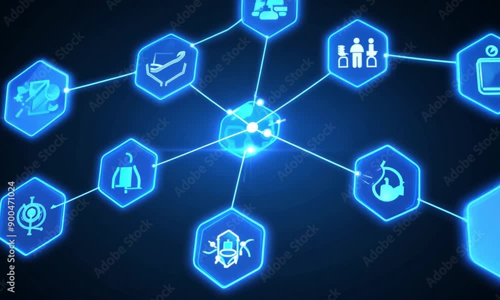 Global Network of Business Icons Global Network of Business Icons