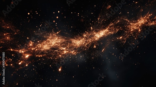 Glittering particles flowing in a dark space