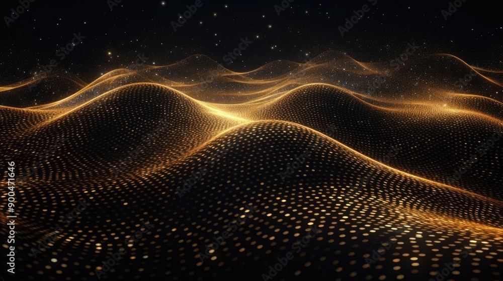 Glittering particles forming wave patterns Glittering particles forming wave patterns